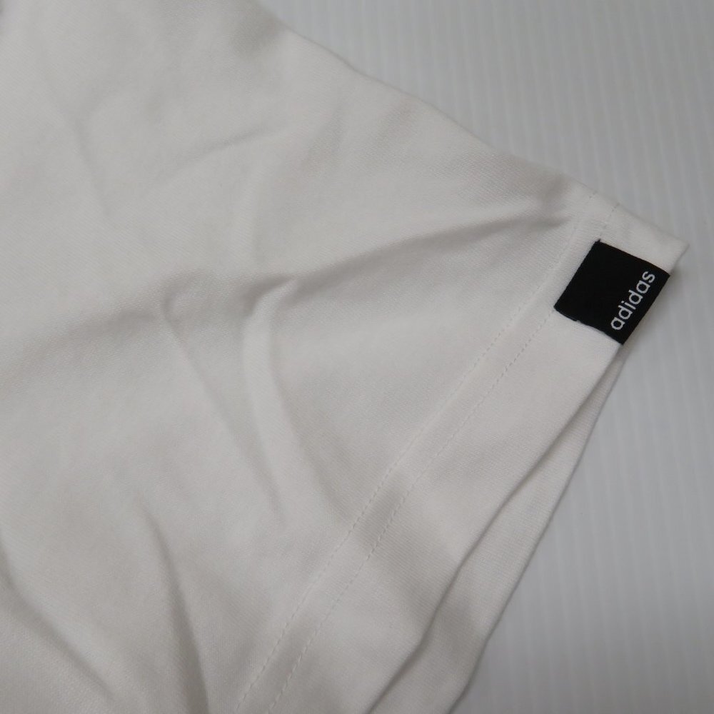 Adidas Slogan Graphic Tee T-Shirt White Climalite Mens Large NWT Cotton Poly - Picture 4 of 9